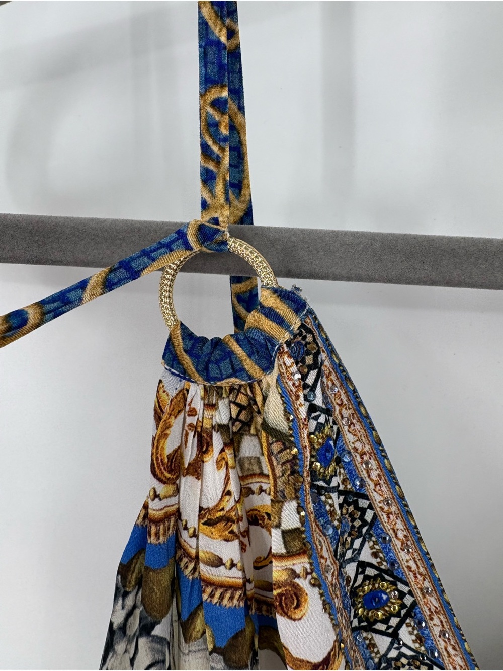 Camilla Silk Make Me Your Mosaic Ring Detail Strap Dress One Size Crystals $799 - Picture 9 of 16